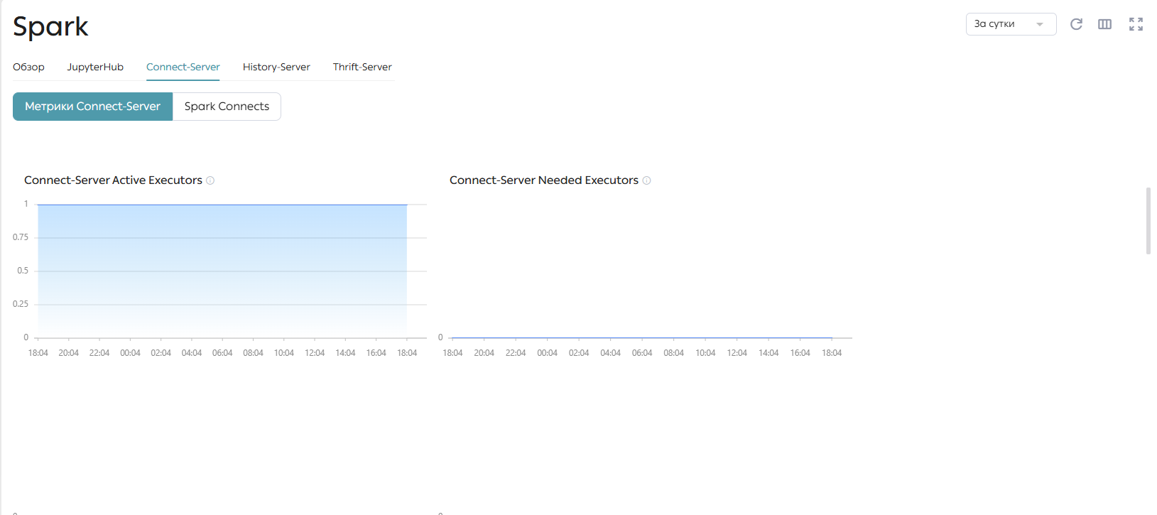 Вкладка «Connect-Server», раздел «Метрики Connect-Server»