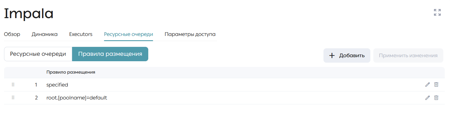Вкладка «Ресурсные очереди», раздел «Правила размещения»